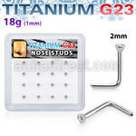bxunl1 titanium g23 nose studs clear bezel set 16pcs