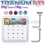 bxunl3 titanium g23 nose studs 20g 18g color 16pcs