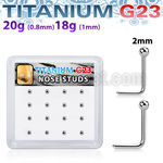 bxunl4 titanium g23 nose studs 20g 18g 2mm ball 16pcs