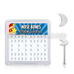 bxvmo 925 sterling silver nose bones 22g flat moon top 52