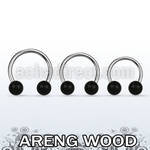 cbar5 barbell circular organico barra acero 316l bolas madera areng 5mm al por mayor