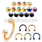 cbetjb25 barbell circular acero 316l anodizado bolas 2 5mm joya cristal bisel mayorista