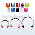 cbevdi4l barbell circular diametro acero 316l dados 4mm acrilico uv usar como arete distribuidor mayorista
