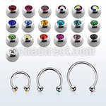 cbjb25xs barbell circular acero quirurgico dos bolas joya