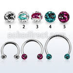cbmfc5l barbell circular diametro acero 316l bolas 5mm multi cristal ferido rayas cebra usar como arete al por mayor