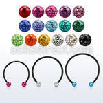 cbmtf4l barbell circular diametro acero 316l anodizado negro bolas multi cristal 10mm al por mayor