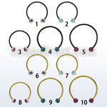 cbmtfc5l barbell circular diametro acero 316l anodizado bolas 5mm multi cristal ferido rayas cebra usar como arete mayorista