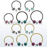 cbmtfc8l barbell circular diametro acero 316l anodizado bolas 8mm multi cristal ferido rayas cebra usar como arete distribuidor mayorista