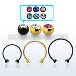 cbmtjb4l barbell circular diametro acero 316l anodizado bolas joya 4mm cristal bisel usar como arete distribuidor