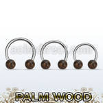cbpl5 barbell circular organico barra acero 316l bolas madera palma 5mm distribuidor mayorista