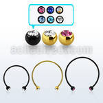 cbstjb3l barbell circular diametro acero 316l anodizado bolas 3mm joya cristal bisel usar como arete venta