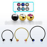 cbstjb4l barbell circular diametro acero 316l anodizado bolas 4mm joya cristal bisel usar como arete mayorista