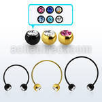 cbstjb5l barbell circular diametro acero 316l anodizado bolas 5mm joya cristal bisel usar como arete distribuidor