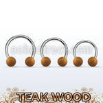 cbte5 barbell circular organico barra acero 316l bolas madera teca 5mm distribuidor mayorista