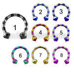 cbtl16 barbell circular acero quirurgico pvd rayas cebra medias bolas conos 3mm distribuidor