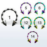 cbtln14 barbell circular acero quirurgico pvd rayas cebra conos 5mm distribuidor mayorista