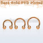 cbttb4 barbel circular acero 316l pvd oro rosa bolas 4mm al por mayor