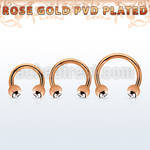 cbttc4 barbell circular acero 316l pvd oro rosa bolas 4mm joya bisel bola 6mm lisa al por mayor