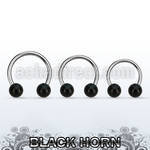 cbwk5 barbell circular organico barra acero 316l bolas cuerno negro 5mm venta