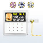 d9gsc12 caja 12 piercing nariz l oro 9 kts 0 6mm zirconia redondas 1 5mm 2mm venta