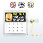 d9gsc17 caja 12 piercing nariz l oro 9 kts 0 6mm zirconia redonda 2mm al por mayor