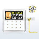 d9gsc19 caja 12 piercing nariz l oro 9 kts 0 6mm zirconia clara redonda 2mm al por mayor