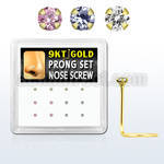 d9gsc2 caja 12 piercing nariz l oro 9 kts 0 6mm zirconia redonda 1 5mm mayorista