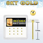 d9gys5 caja 12 piercing nariz doblar tu mismo oro 9 kts 0 6mm bola 1 5mm distribuidor mayorista