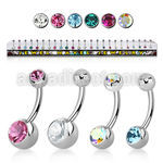 dabnc display 24 piercings ombligo acero quirurgico bolas joya bisel 8mm 5mm 8mm 12mm al por mayor