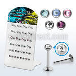 dacb172 display 24 labrets acero 316l bola media joya bisel 3mm 6mm 8mm mayorista