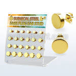 dacb189 display 12 pares piercings oreja plugs falsos acero 316l anodizado dorado venta