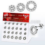 dacb208 display 12 pares piercings oreja dilataciones tunel falsas acero 316l cristal ferido venta