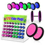 dacip5 display 40 plugs falsos acrilico uv anillos goma mayorista