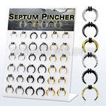 dapg182 display 36 acero quirurgico pvd negro dorado variados doble anillos goma 2 5mm al por mayor