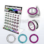 dapg63 display 36 dilataciones tunel acero quirurgico multi cristal claros fucsia aguamarina ferido 4mm 12mm. venta