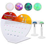 dbilo25 display acrilico corazon 27 labrets bio flexibles transparentes plateada presion opalo 2 5mm distribuidor