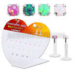 dbilpo15 display acrilico corazon 27 labrets bio flexibles transparentes plateada presion opalo 1 5mm al por mayor