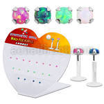 dbilpo25 display acrilico corazon 27 labrets bio flexibles transparentes plateada presion opalo 2 5mm distribuidor