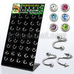dbjmx3 display 40 espirales ceja acero quirurgico bolas conos bolas joya 2 2.5 3mm 8mm venta
