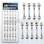 dbnem7 caja 25 bananas ceja acero quirurgico bolas joya engasta bisel 3mm 8mm al por mayor