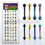dbnem9 caja 25 bananas ceja acero quirurgico bolas conos 3mm 8mm 10mm distribuidor mayorista