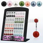 dbnprb display 40 piercings ombligo acero quirurgico bolas perlas falsas 5mm 8mm 8mm 12mm distribuidor mayorista