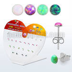devo2 display acrilico corazon 13 pares piercings oreja plata 925 opalo redondo 2mm venta