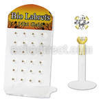 dgbizc display 24 labret bio flexible bola presion oro 14 kts zirconia clara 2mm 14 38 6mm  10mm venta
