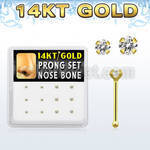 dgnb11 caja 12 piercing nariz hueso oro 14 kts 0 6mm zirconia redondas claras 1 5mm 2mm venta