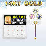 dgnb12 caja 12 piercing nariz hueso oro 14 kts 0 6mm zirconia redondas 1 5mm 2mm distribuidor