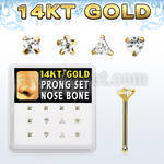 dgnb17 caja 12 piercing nariz oro 14 kts 0 6mm 3mm zirconia formas cuadrado estrella tri corazon distribuidor