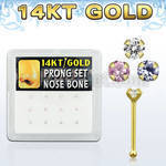 dgnb2 caja 12 piercing nariz hueso oro 14 kts 0 6mm zirconia redondas 2mm al por mayor