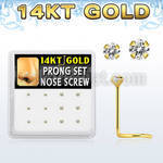 dgsc11 caja 12 piercing nariz l oro 14 kts 0 6mm zirconia redondas claras 1 5mm 2mm mayorista