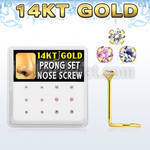 dgsc12 caja 12 piercing nariz l oro 14 kts 0 6mm zirconia redondas 1 5mm 2mm distribuidor mayorista